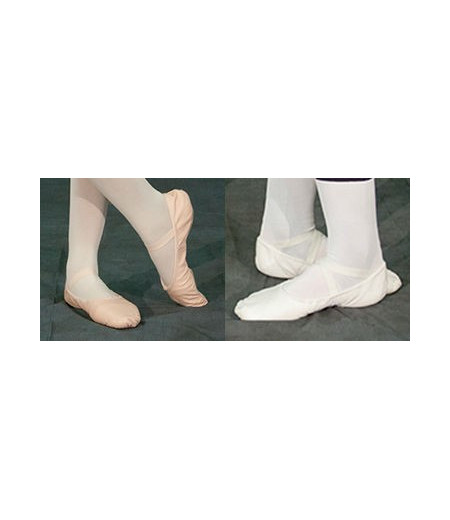 Ballet shoes, Pink or White, leather: adult sizes 4 to 9